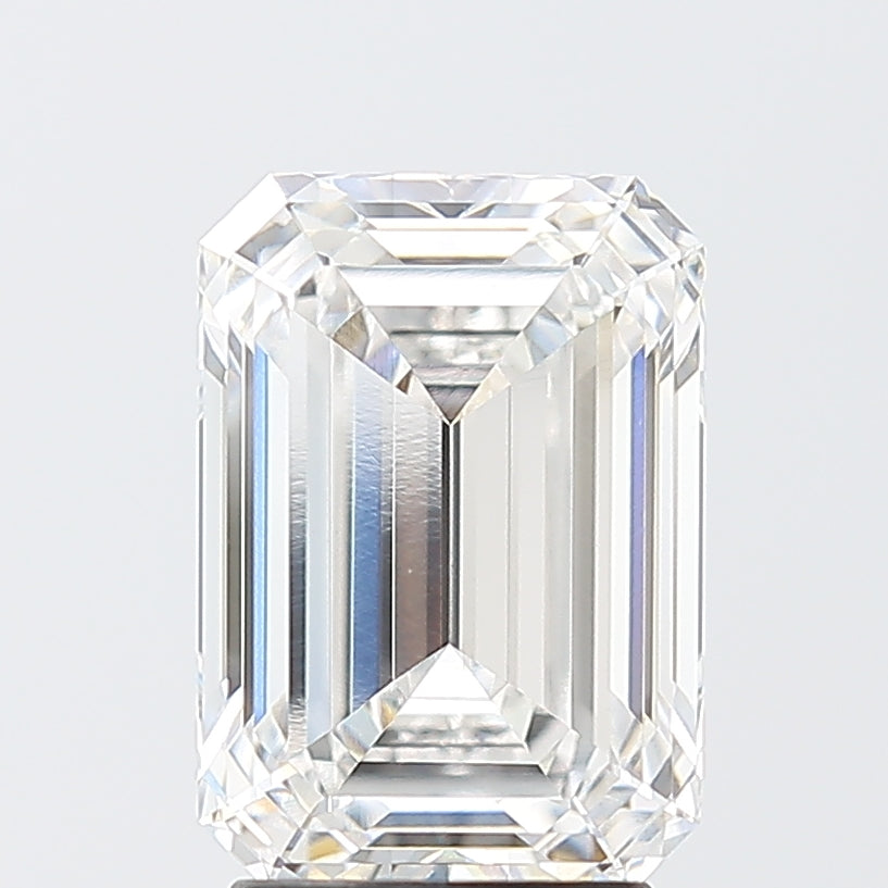3.28 Carat Emerald Lab Diamond with  Cut Diamond in 14KT  view 1
