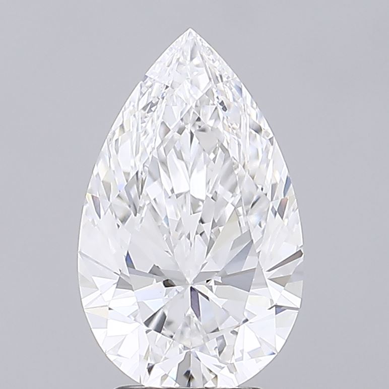 3.5 Carat Pear Lab Diamond with  Cut Diamond in 14KT  view 1
