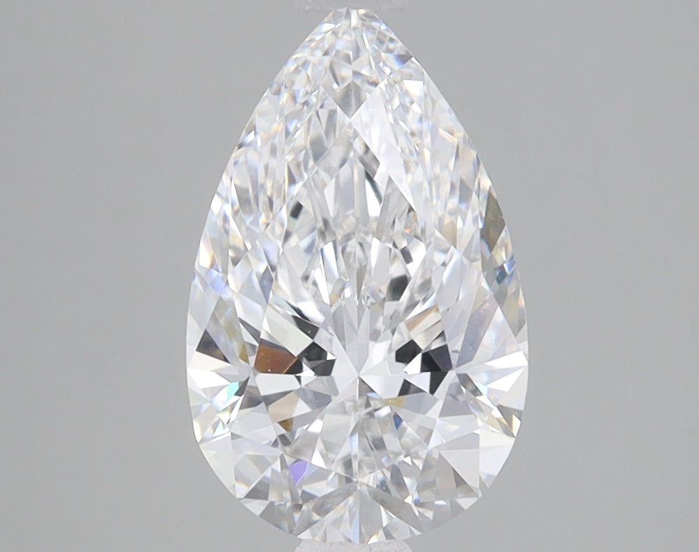 2.01 Carat Pear Lab Diamond with  Cut Diamond in 14KT  view 1
