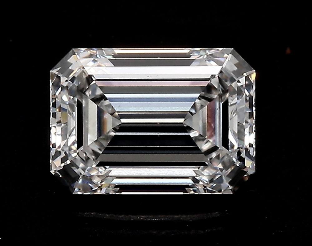 2.51 Carat Emerald Lab Diamond with  Cut Diamond in 14KT  view 1
