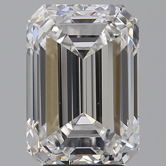 4.09 Carat Emerald Lab Diamond with  Cut Diamond in 14KT  view 1
