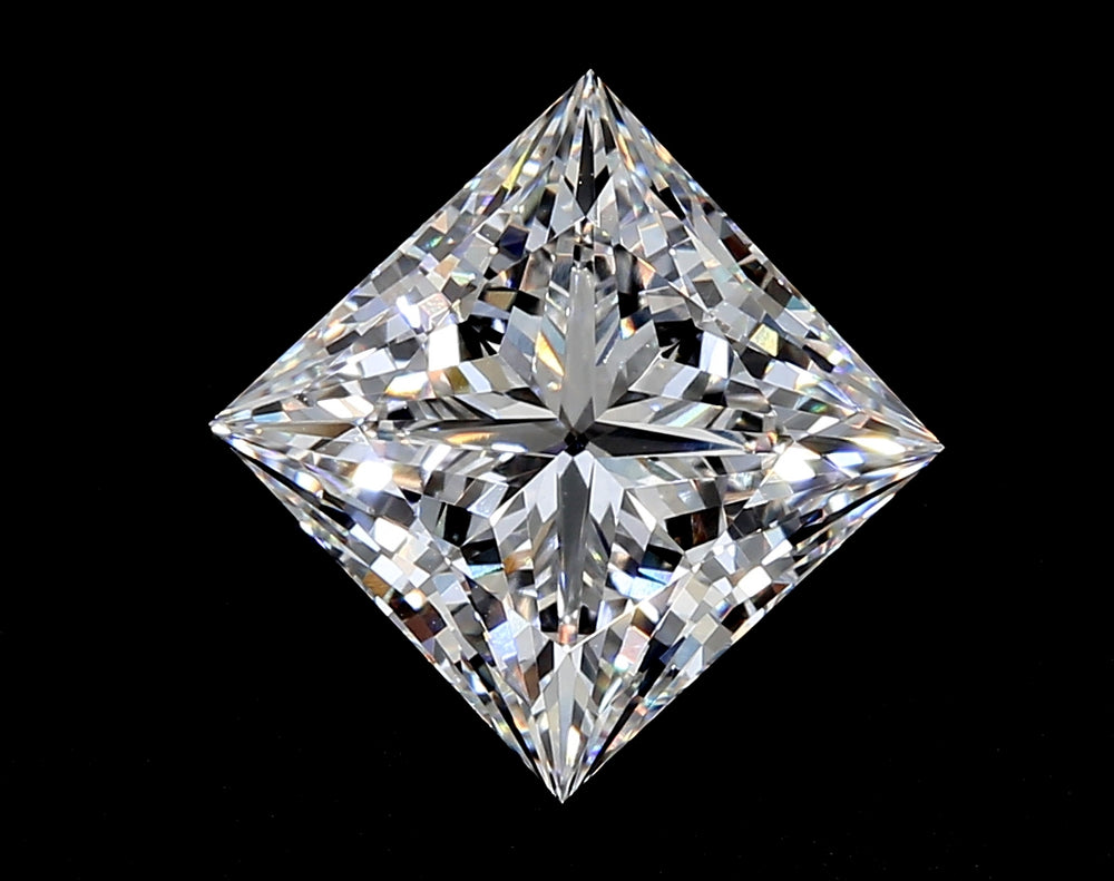 2.51 Carat Princess Lab Diamond with  Cut Diamond in 14KT  view 1
