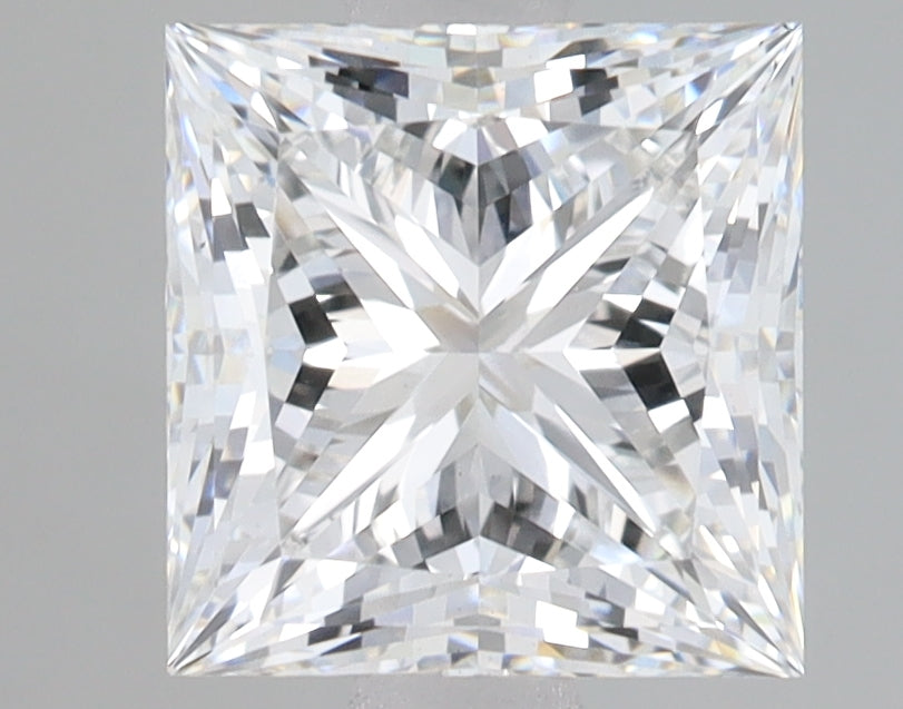 2.62 Carat Princess Lab Diamond with  Cut Diamond in 14KT  view 1
