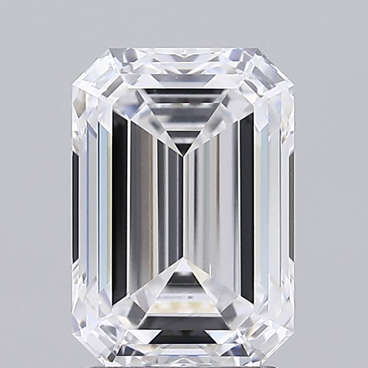 2.63 Carat Emerald Lab Diamond with  Cut Diamond in 14KT  view 1
