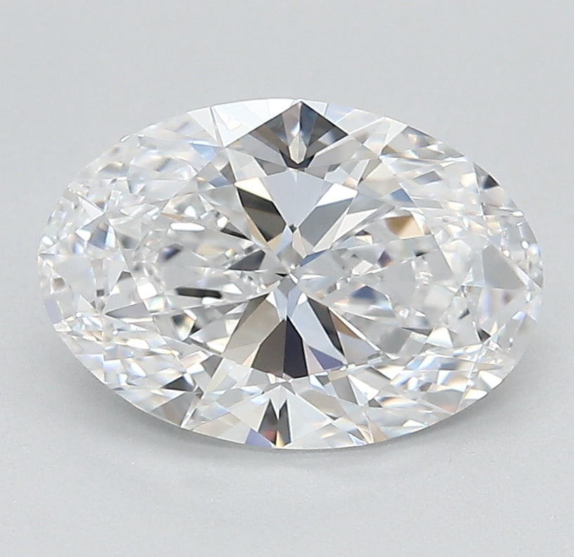 2.0 Carat Oval Lab Diamond with  Cut Diamond in 14KT  view 1
