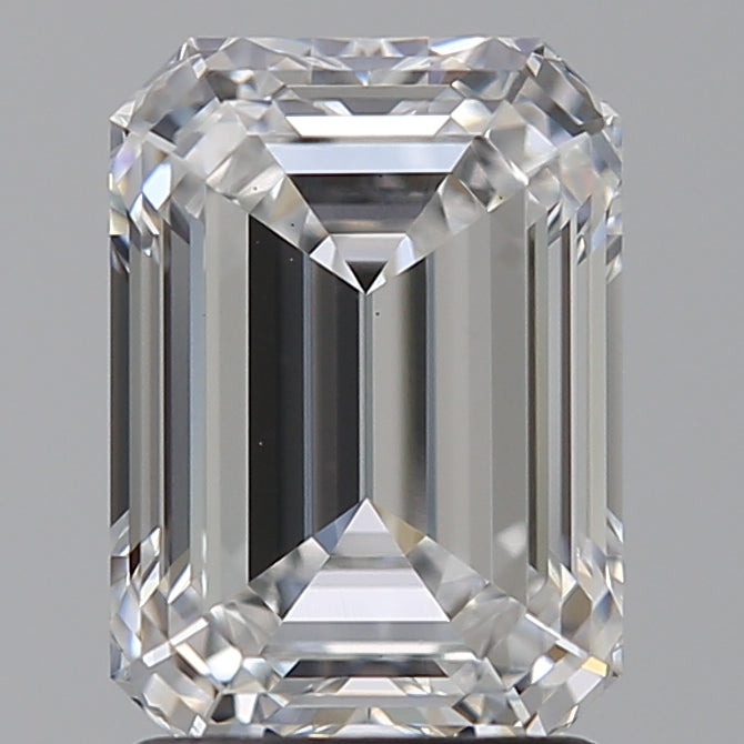 2.09 Carat Emerald Lab Diamond with  Cut Diamond in 14KT  view 1
