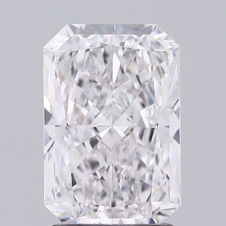 2.1 Carat Radiant Lab Diamond with  Cut Diamond in 14KT  view 1
