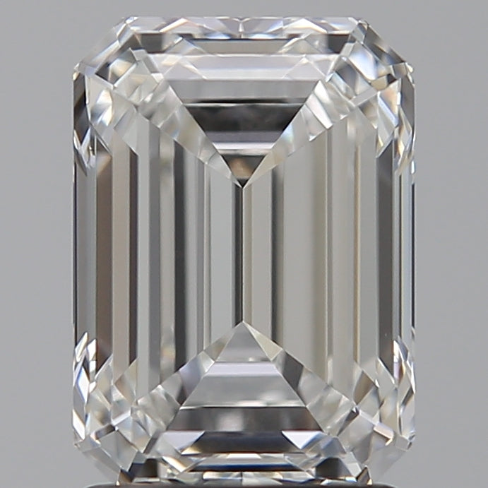 2.04 Carat Emerald Lab Diamond with  Cut Diamond in 14KT  view 1
