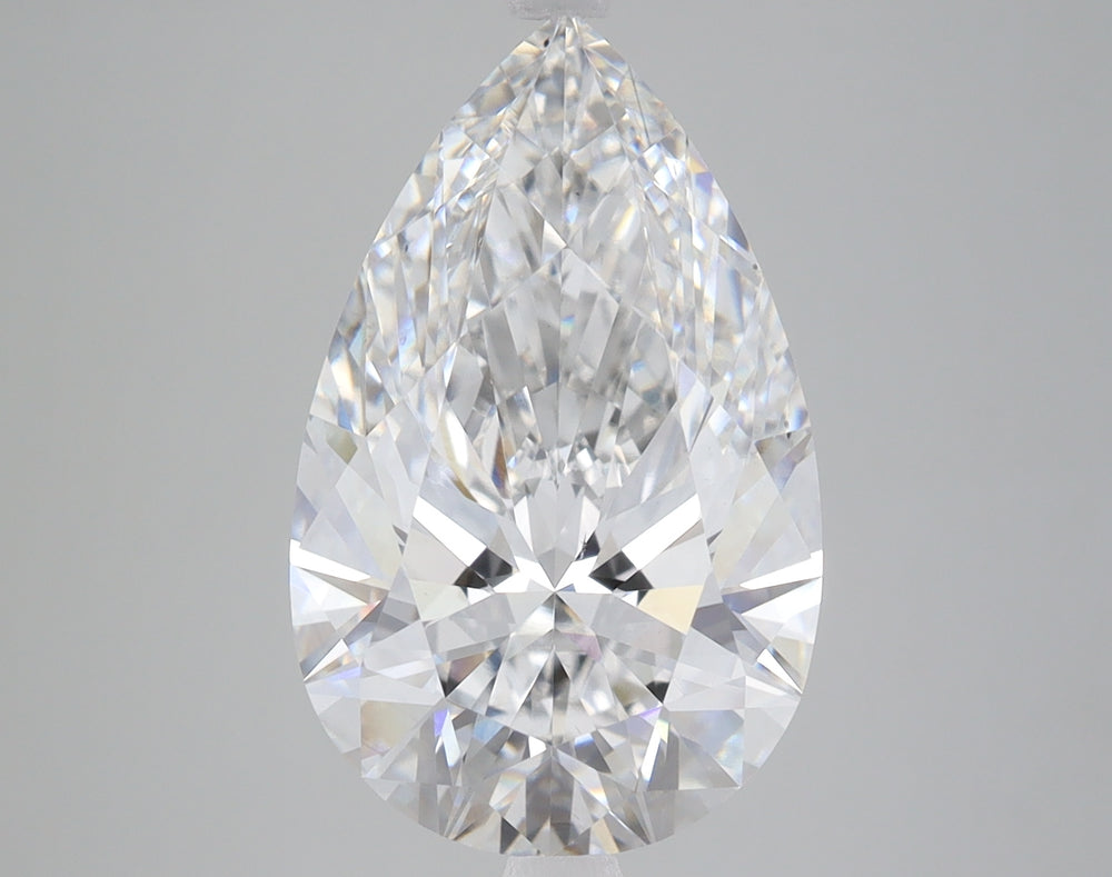 5.45 Carat Pear Lab Diamond with  Cut Diamond in 14KT  view 1

