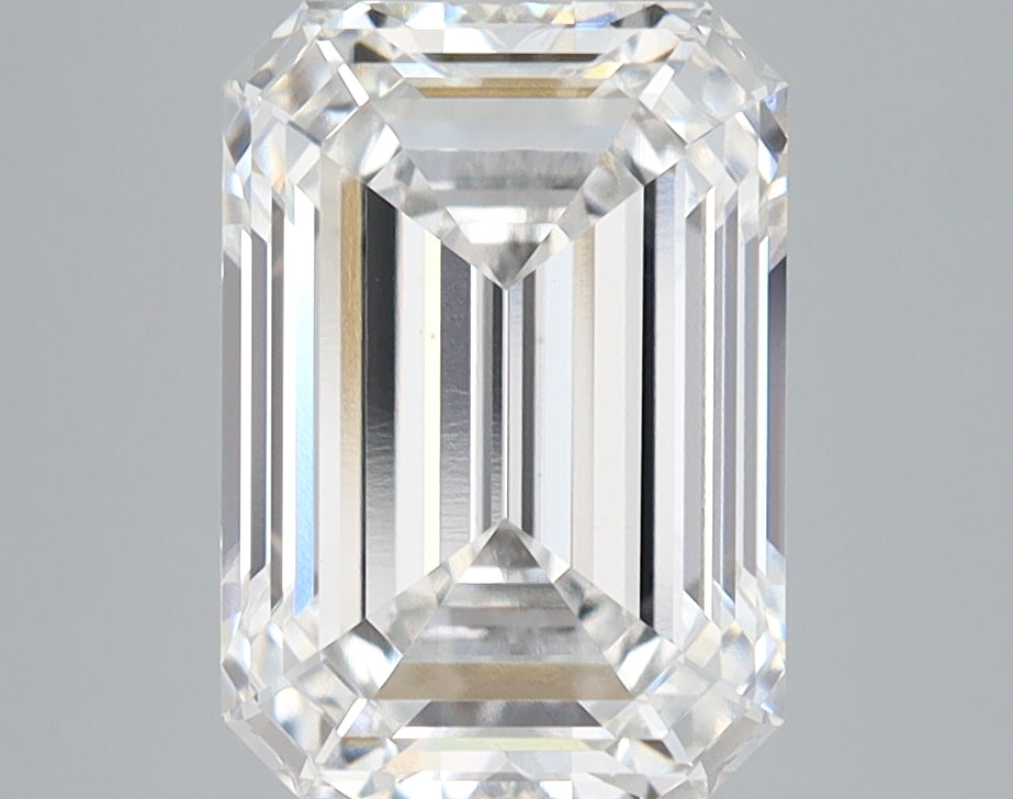 3.18 Carat Emerald Lab Diamond with  Cut Diamond in 14KT  view 1
