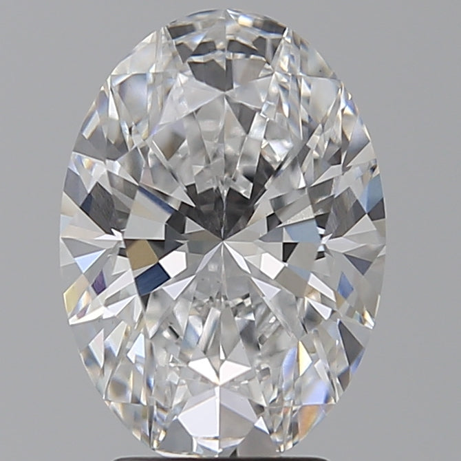 3.27 Carat Oval Lab Diamond with  Cut Diamond in 14KT  view 1
