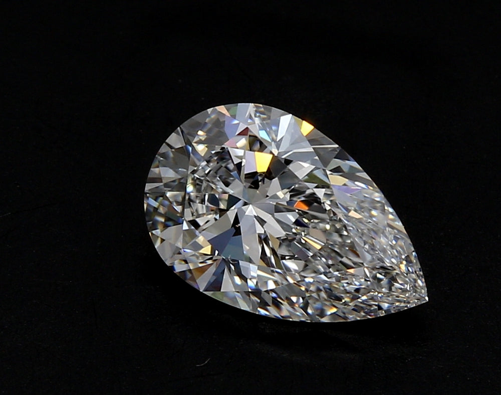 2.5 Carat Pear Lab Diamond with  Cut Diamond in 14KT  view 1
