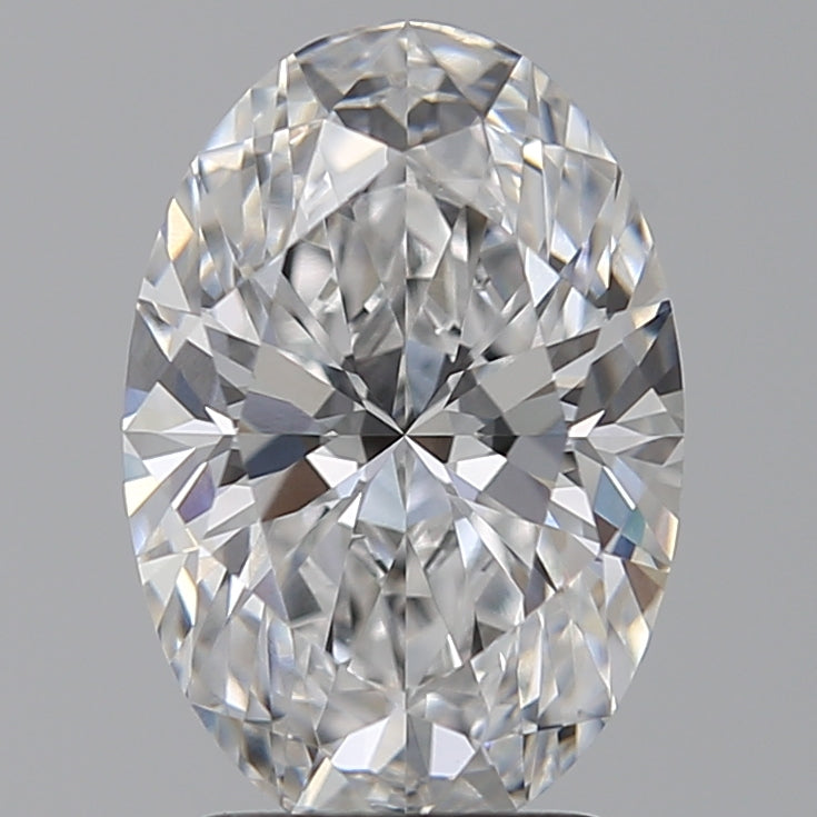 2.58 Carat Oval Lab Diamond with  Cut Diamond in 14KT  view 1
