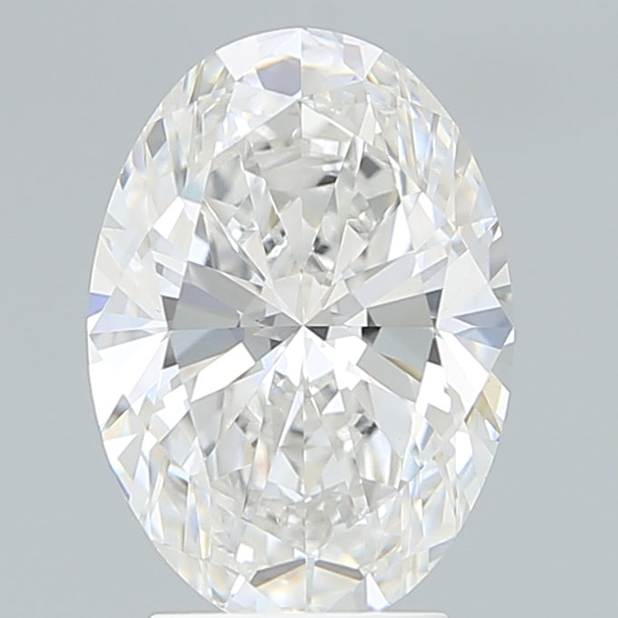 3.35 Carat Oval Lab Diamond with  Cut Diamond in 14KT  view 1
