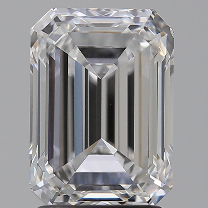 2.5 Carat Emerald Lab Diamond with  Cut Diamond in 14KT  view 1
