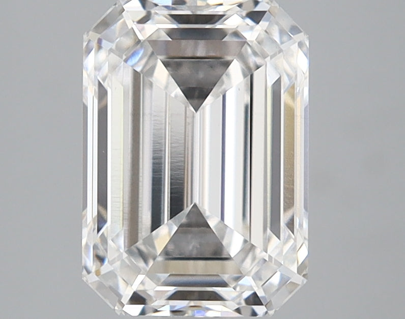 2.25 Carat Emerald Lab Diamond with  Cut Diamond in 14KT  view 1

