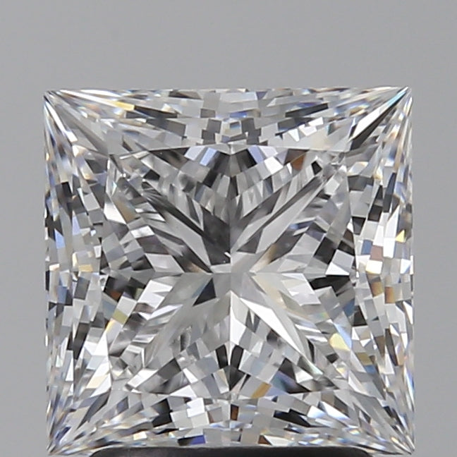 2.52 Carat Princess Lab Diamond with  Cut Diamond in 14KT  view 1
