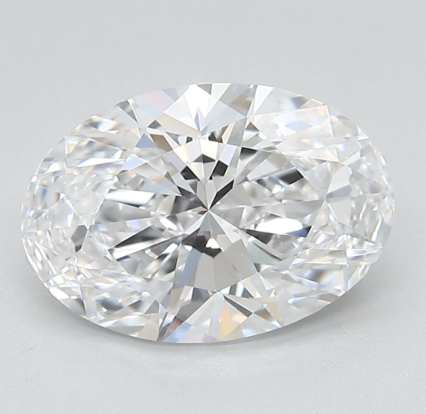 2.32 Carat Oval Lab Diamond with  Cut Diamond in 14KT  view 1
