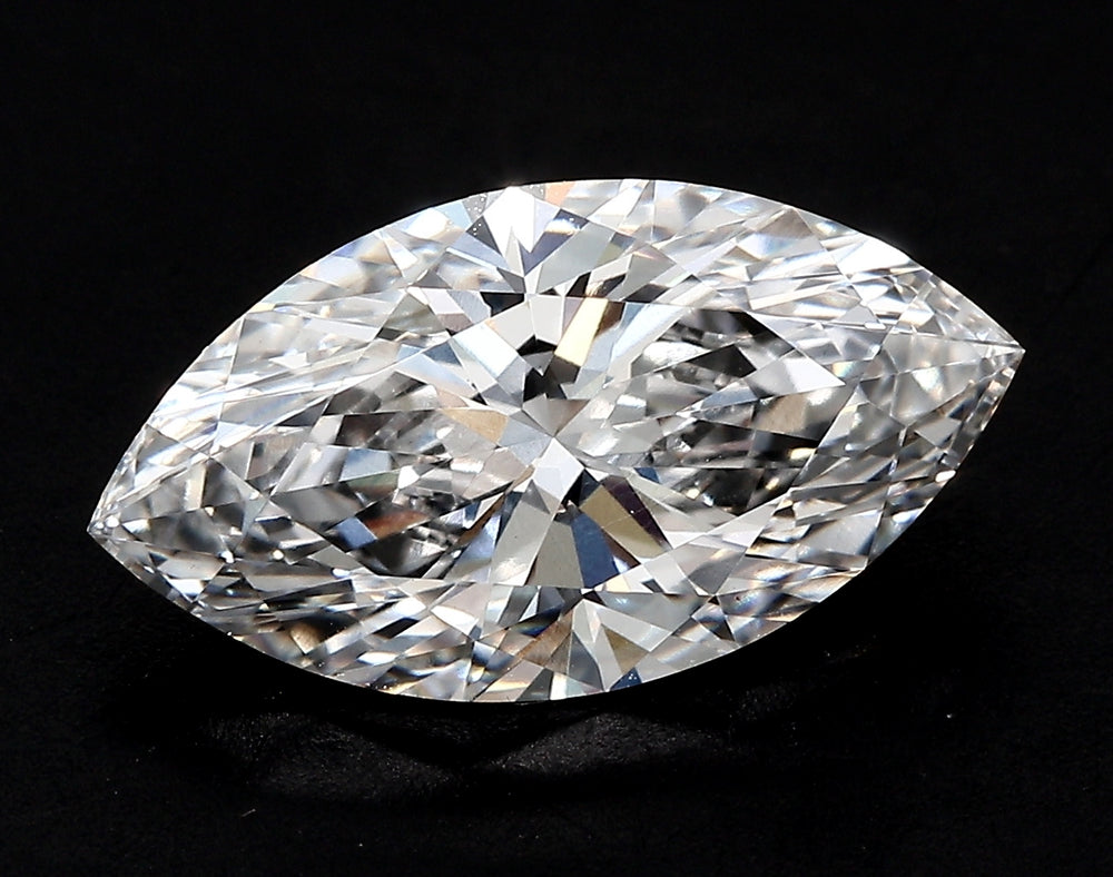 1.5 Carat Marquise Lab Diamond with  Cut Diamond in 14KT  view 1
