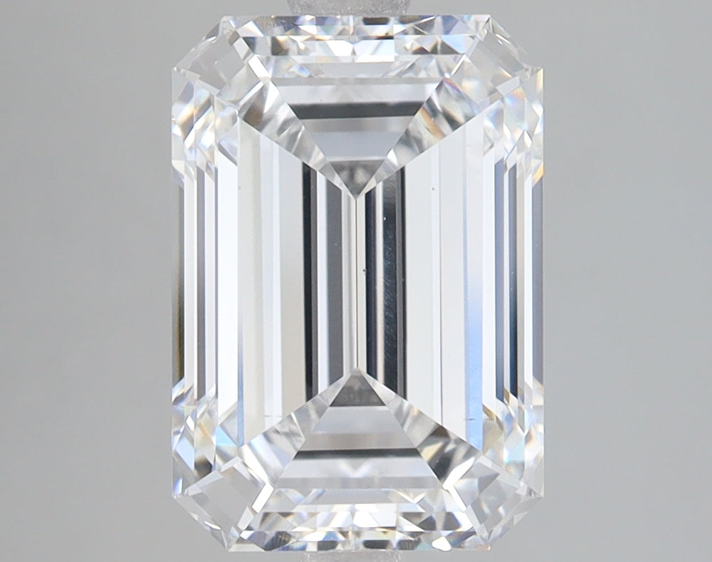 4.08 Carat Emerald Lab Diamond with  Cut Diamond in 14KT  view 1
