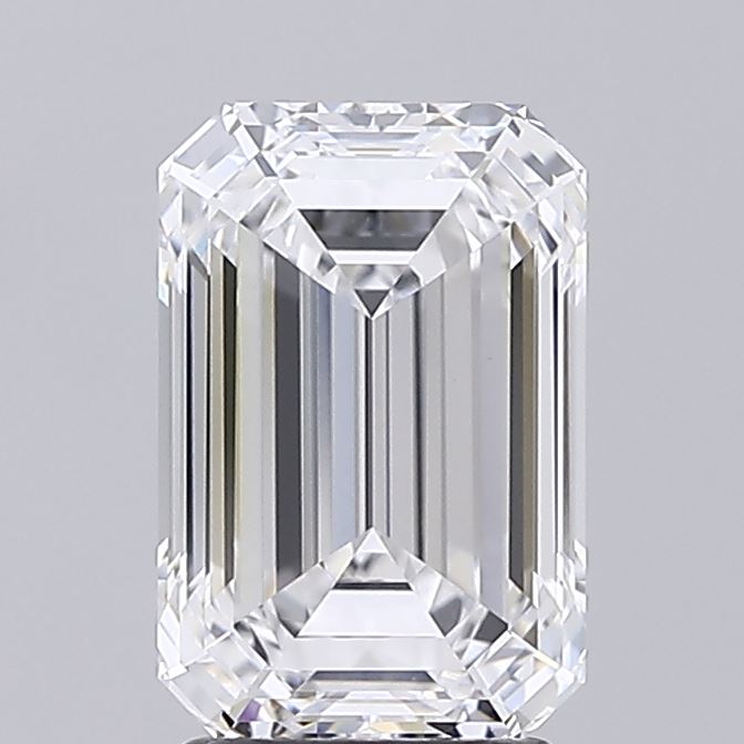 2.07 Carat Emerald Lab Diamond with  Cut Diamond in 14KT  view 1
