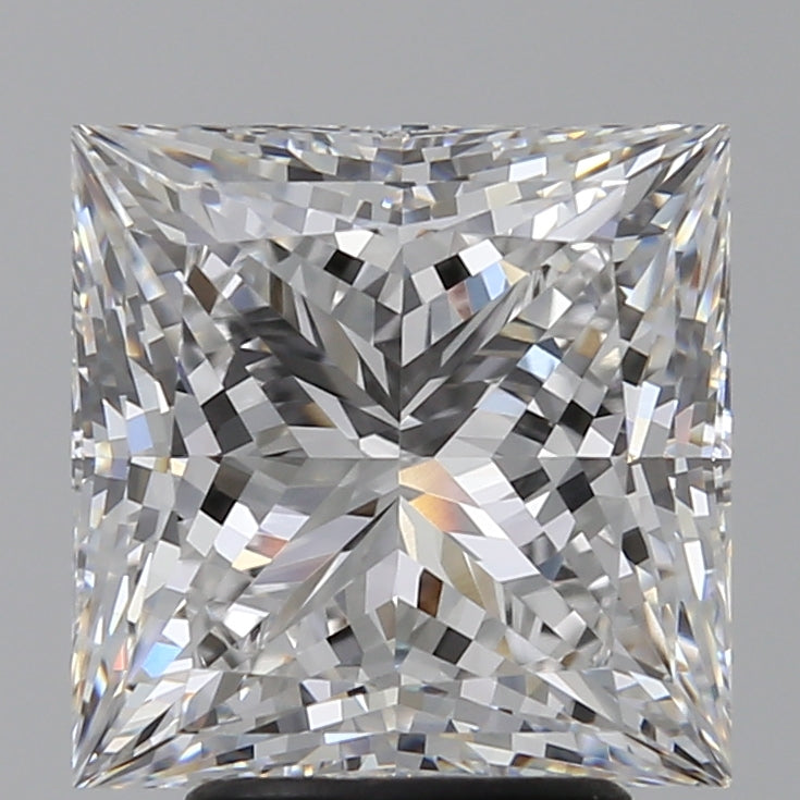 4.05 Carat Princess Lab Diamond with  Cut Diamond in 14KT  view 1
