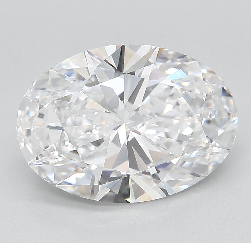 3.0 Carat Oval Lab Diamond with  Cut Diamond in 14KT  view 1
