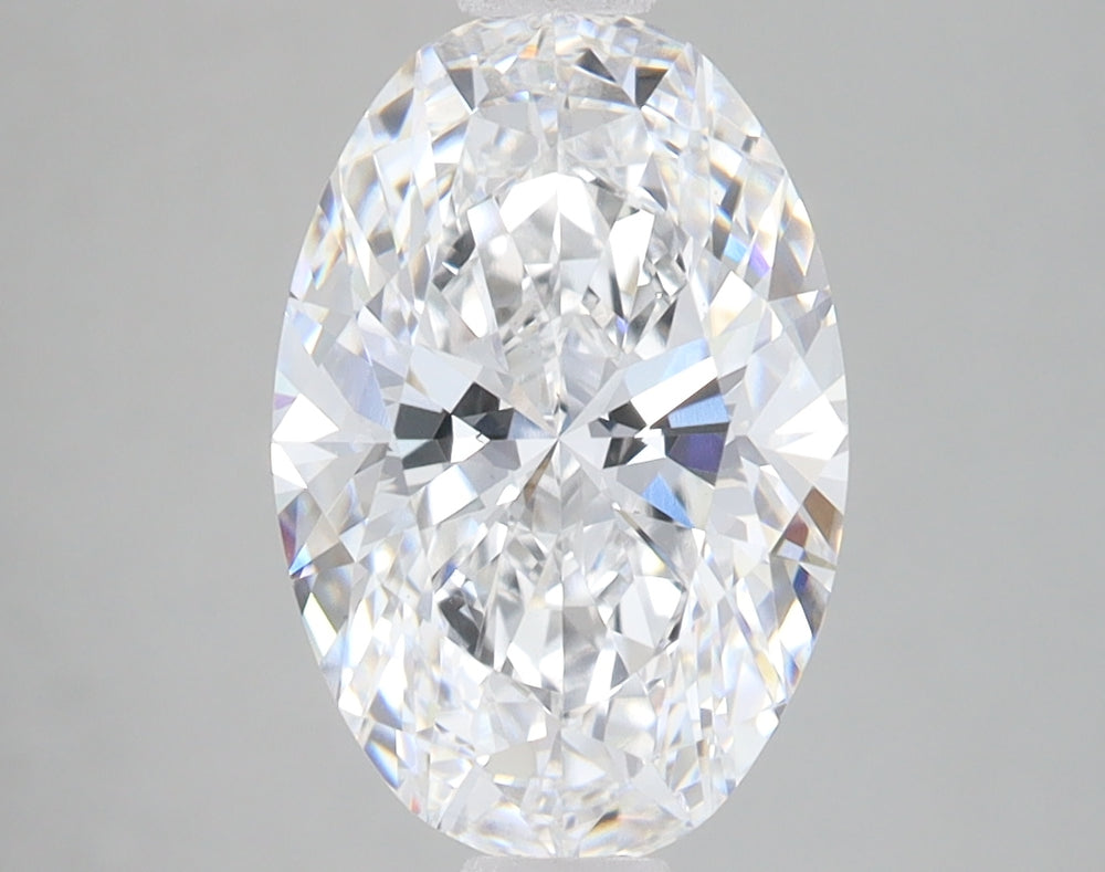 2.8 Carat Oval Lab Diamond with  Cut Diamond in 14KT  view 1
