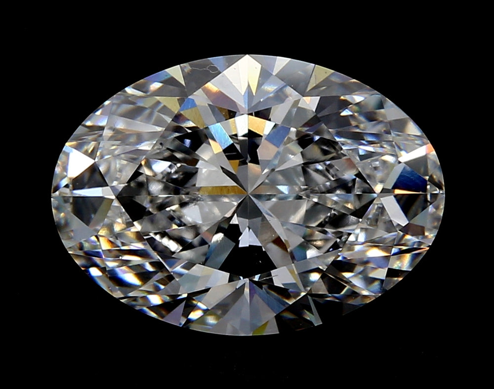 3.04 Carat Oval Lab Diamond with  Cut Diamond in 14KT  view 1
