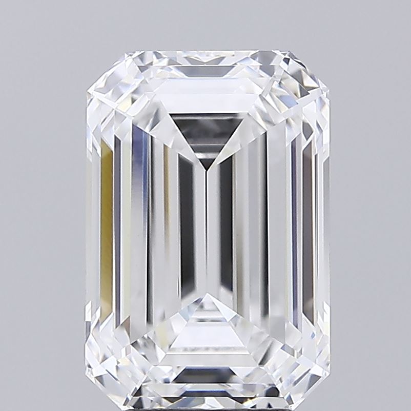 3.06 Carat Emerald Lab Diamond with  Cut Diamond in 14KT  view 1
