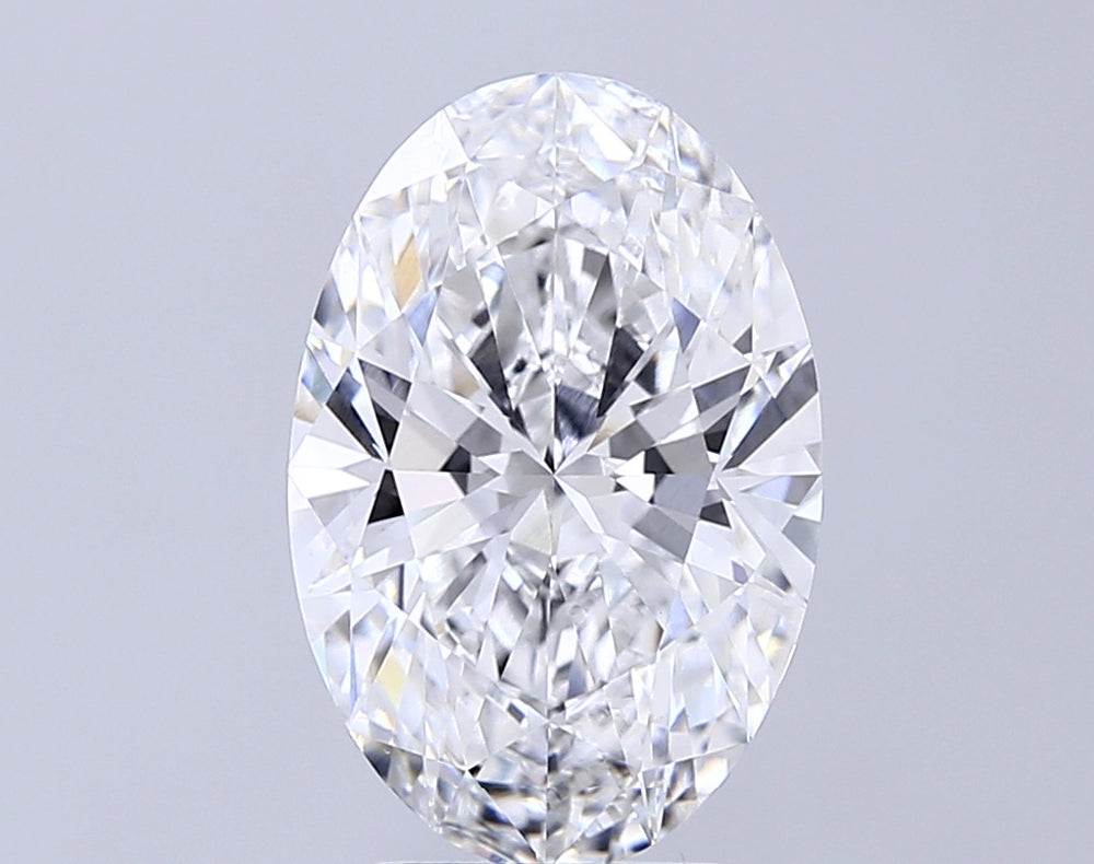 4.09 Carat Oval Lab Diamond with  Cut Diamond in 14KT  view 1
