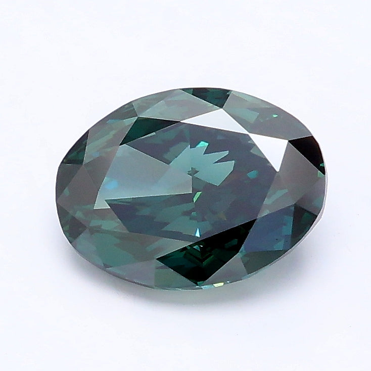 1.52 Carat Oval Lab Diamond with  Cut Diamond in 14KT  view 1
