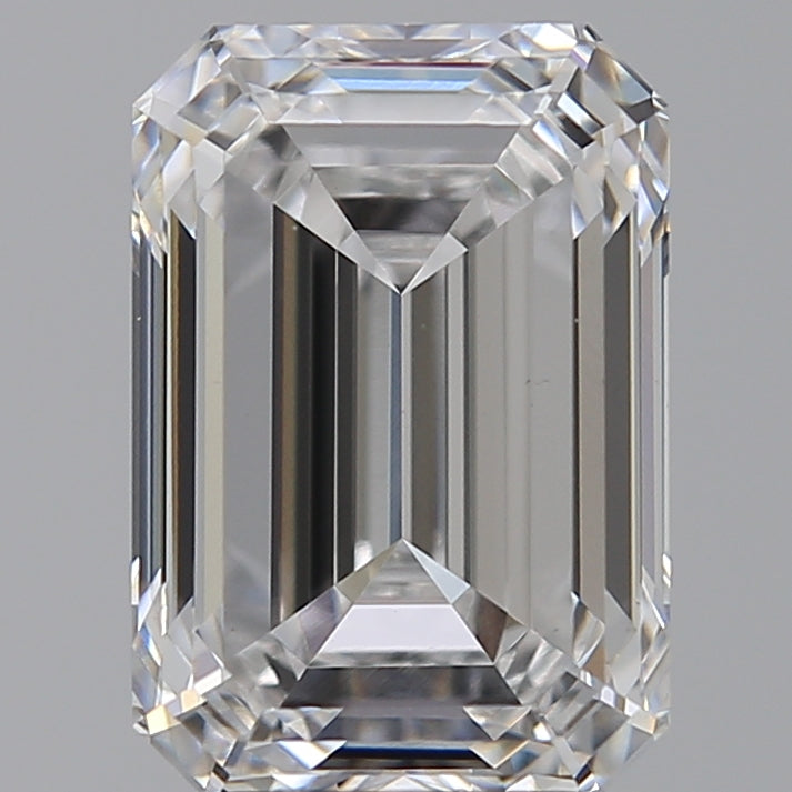 4.09 Carat Emerald Lab Diamond with  Cut Diamond in 14KT  view 1
