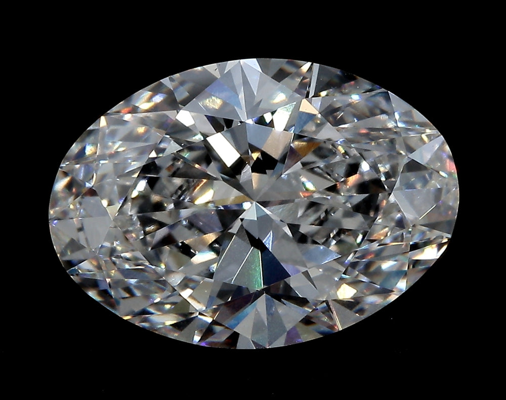 4.58 Carat Oval Lab Diamond with  Cut Diamond in 14KT  view 1
