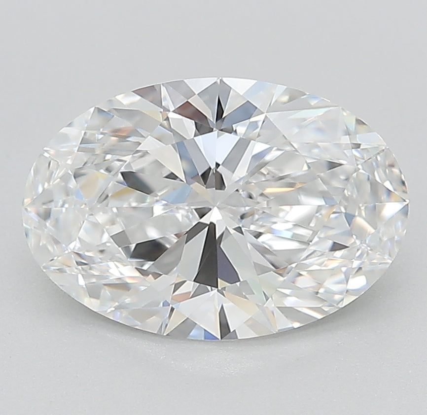 2.4 Carat Oval Lab Diamond with  Cut Diamond in 14KT  view 1
