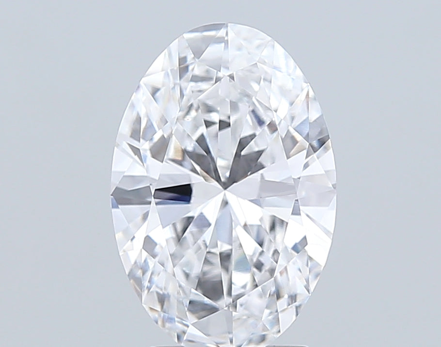 3.0 Carat Oval Lab Diamond with  Cut Diamond in 14KT  view 1
