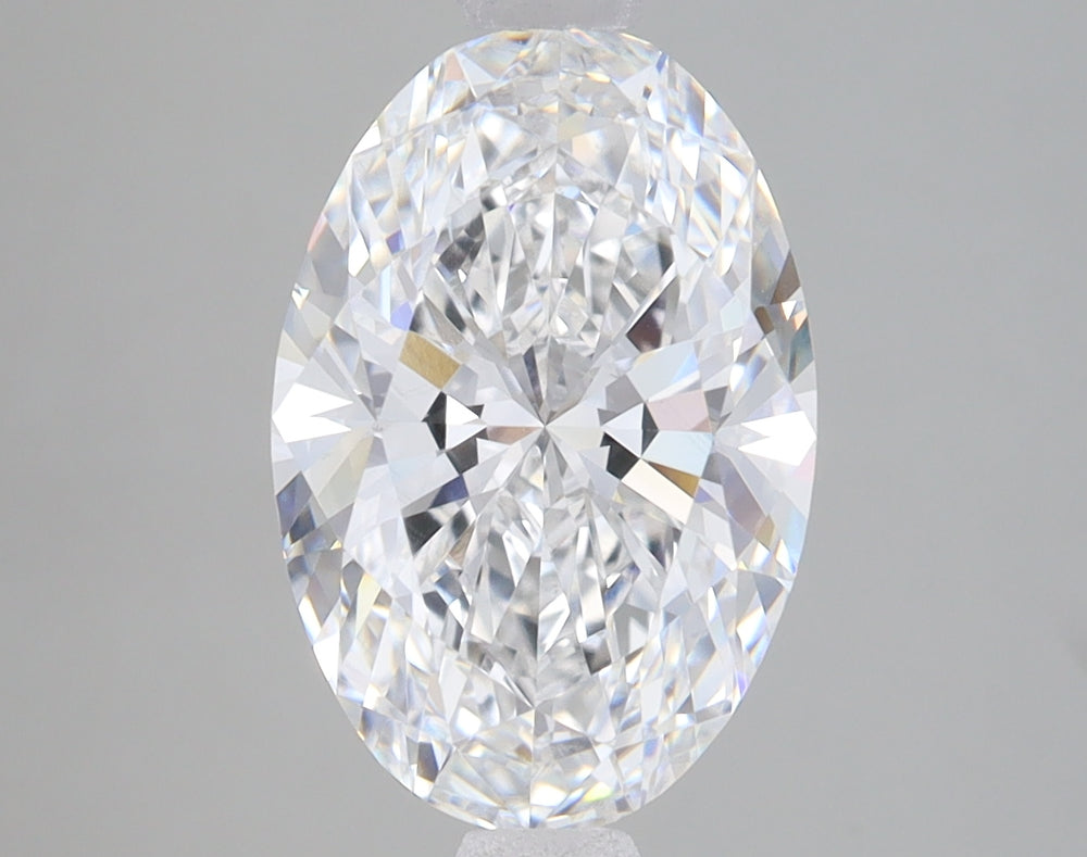 3.2 Carat Oval Lab Diamond with  Cut Diamond in 14KT  view 1
