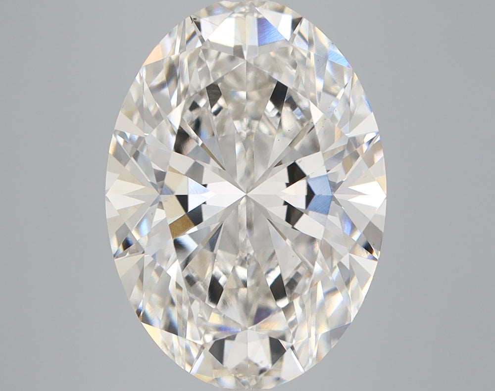6.28 Carat Oval Lab Diamond with  Cut Diamond in 14KT  view 1
