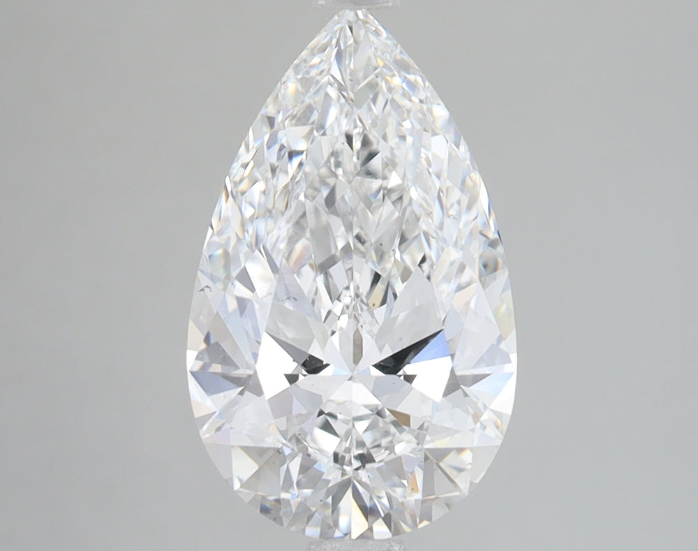2.52 Carat Pear Lab Diamond with  Cut Diamond in 14KT  view 1
