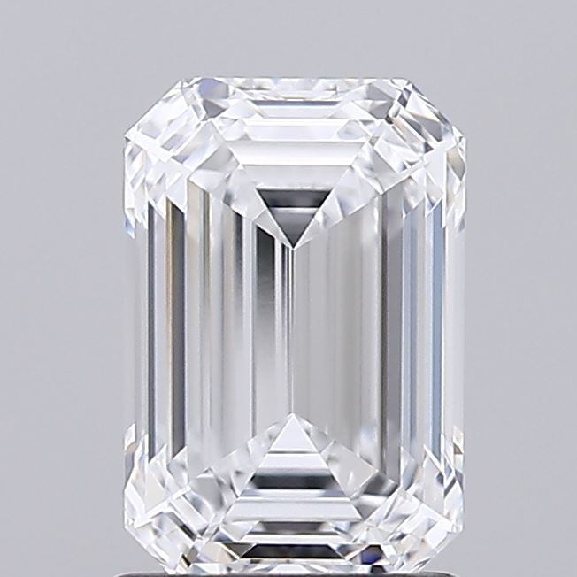 1.54 Carat Emerald Lab Diamond with  Cut Diamond in 14KT  view 1

