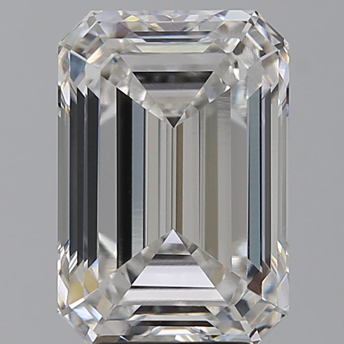 5.06 Carat Emerald Lab Diamond with  Cut Diamond in 14KT  view 1
