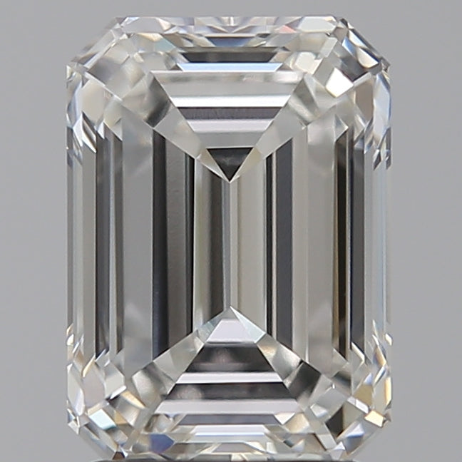 2.54 Carat Emerald Lab Diamond with  Cut Diamond in 14KT  view 1
