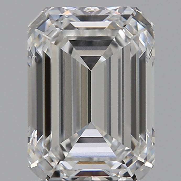 2.55 Carat Emerald Lab Diamond with  Cut Diamond in 14KT  view 1
