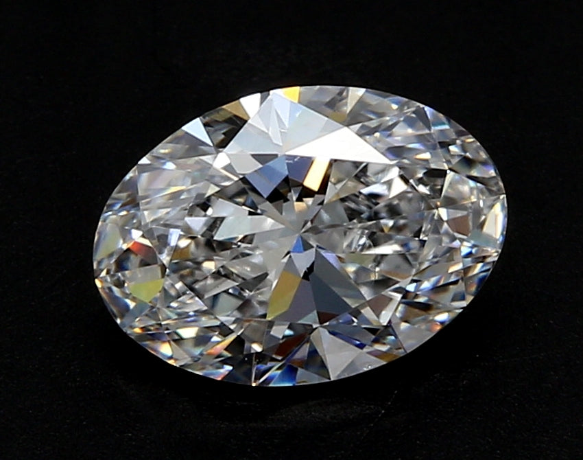 2.35 Carat Oval Lab Diamond with  Cut Diamond in 14KT  view 1
