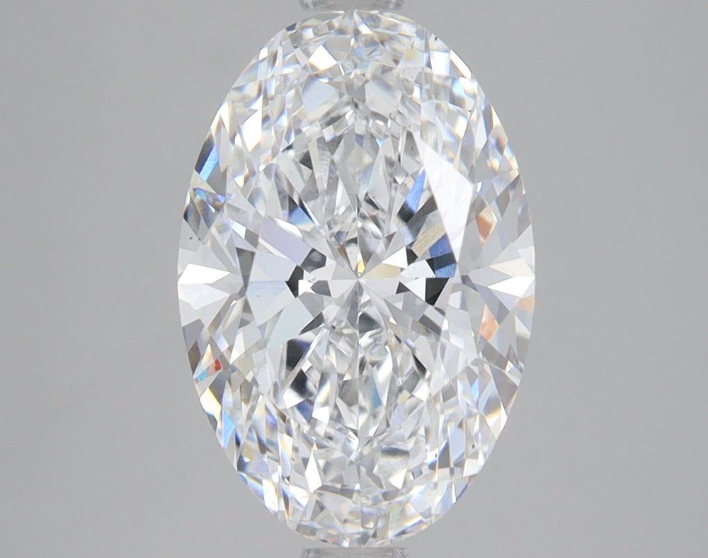 3.01 Carat Oval Lab Diamond with  Cut Diamond in 14KT  view 1

