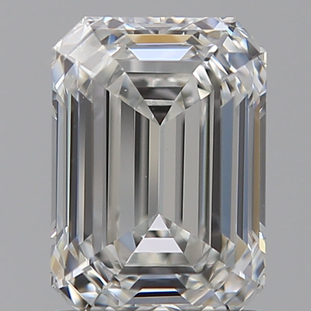 1.55 Carat Emerald Lab Diamond with  Cut Diamond in 14KT  view 1
