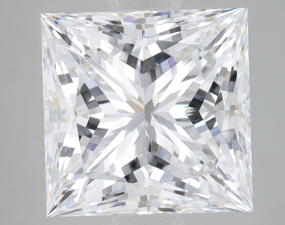 4.36 Carat Princess Lab Diamond with  Cut Diamond in 14KT  view 1
