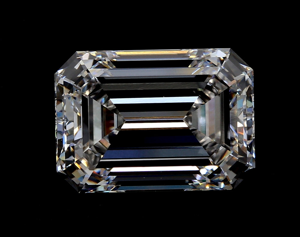 4.09 Carat Emerald Lab Diamond with  Cut Diamond in 14KT  view 1
