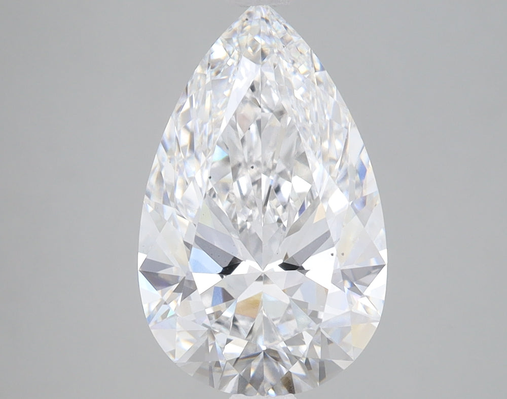 3.76 Carat Pear Lab Diamond with  Cut Diamond in 14KT  view 1
