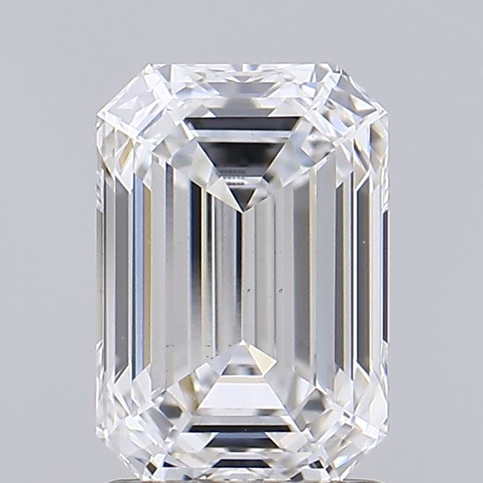 1.74 Carat Emerald Lab Diamond with  Cut Diamond in 14KT  view 1
